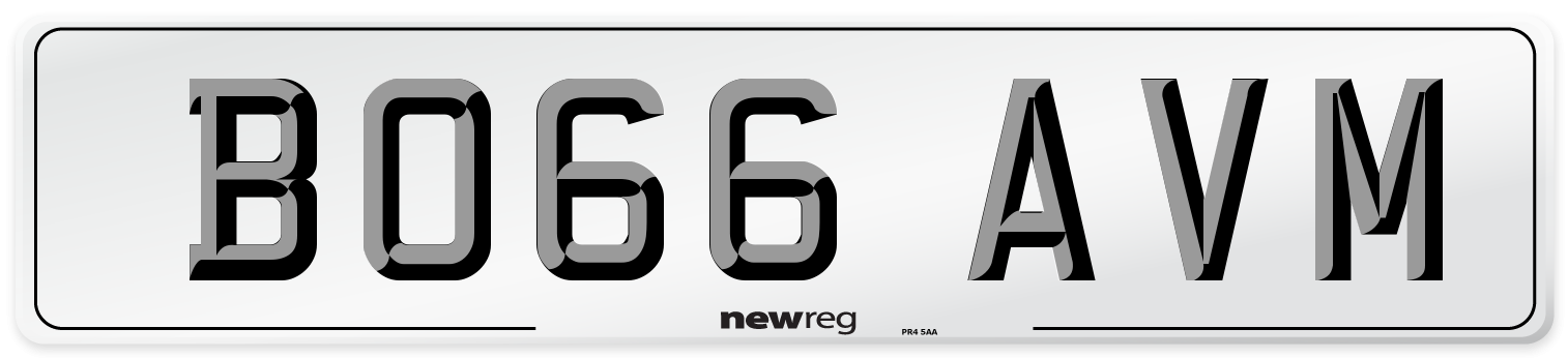 BO66 AVM Number Plate from New Reg